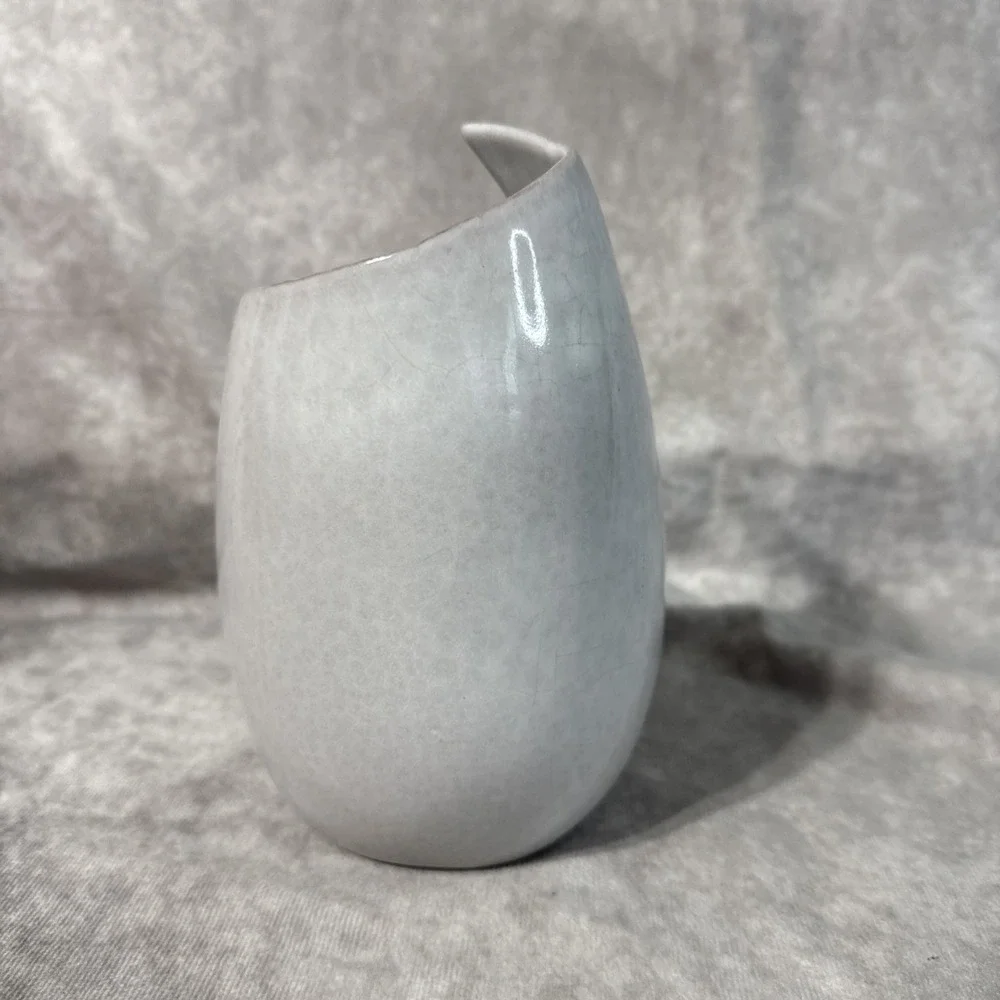 Frankoma Vintage Ceramic Candle Holder Votive Pillar White Glaze #21